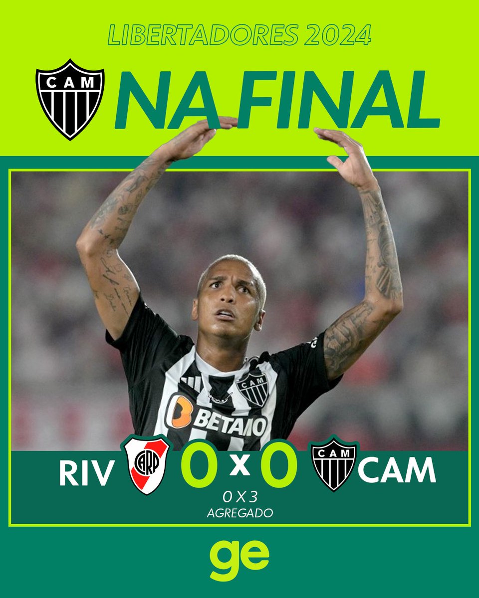 geglobo's tweet photo. Galo faz jogo consistente, segura o River na Argentina e está na final da Libertadores 2024!

Veja como foi o jogo 👉 https://t.co/rwMnZPyWIw

📸 Juan Mabromata/AFP https://t.co/mlEbBXQygV