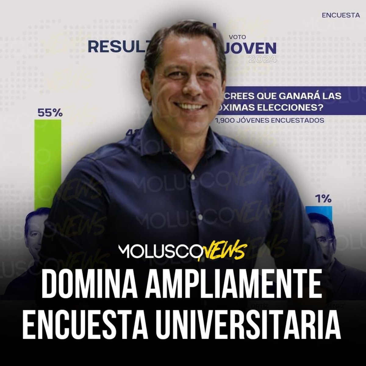 Moluskein's tweet image. . @TelemundoPR y la Universidad Sagrado Corazón (privada) realizaron una encuesta con 1,900 jóvenes de 77 pueblos de Puerto Rico y la gran mayoría dio a ganar a @juandalmauPR para la gobernación. 

¿Que opinas?

#MoluscoTVNews