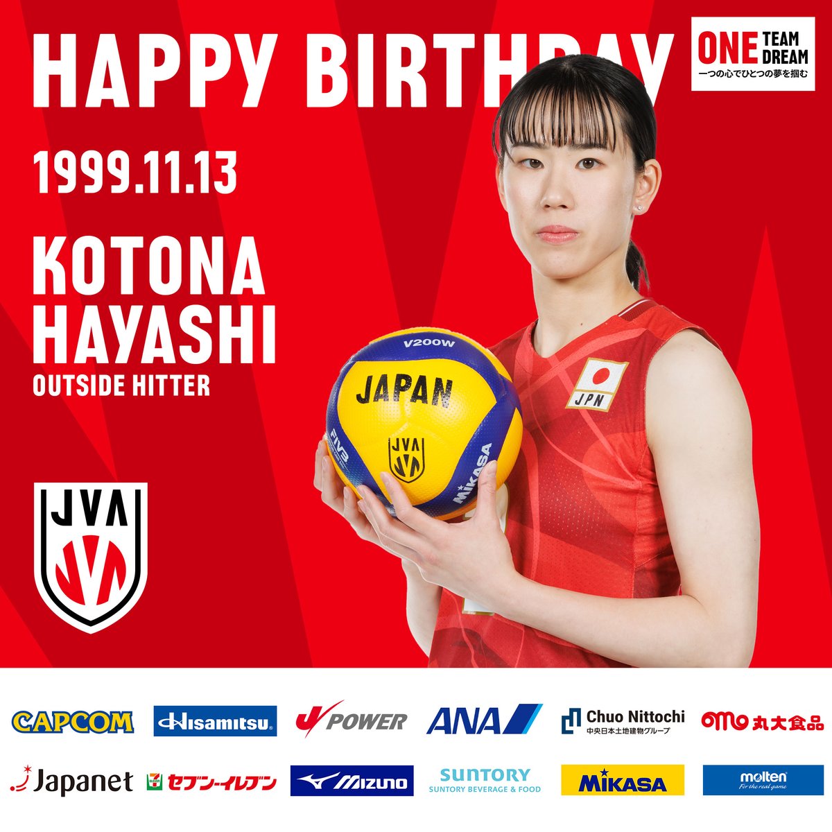 バレーボール女子日本代表 林琴奈 オーセンティックユニフォーム 大阪