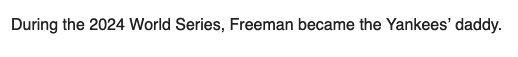 Someone is having fun with Freeman's Wikipedia page.