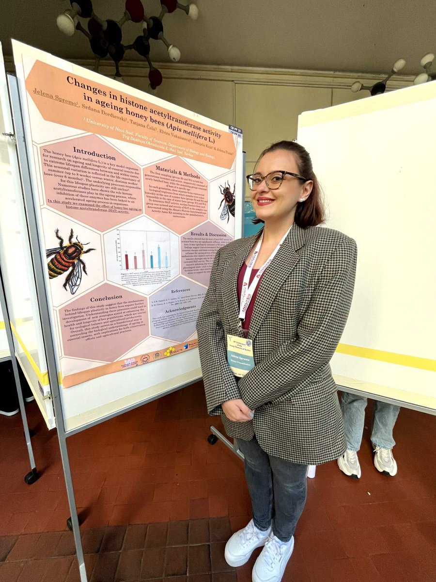 BHEALTH4's tweet photo. Our PhD student Jelena Spremo attended 10th Conference of the Young Chemists of Serbia on 26th October 2024 at the Faculty of Chemistry, University of Belgrade. Jelena presented some of the latest results from B-Health Project 🐝 💡#fondzanauku #programIDEJE #BHEALTH https://t.co/cpja1J1UG6