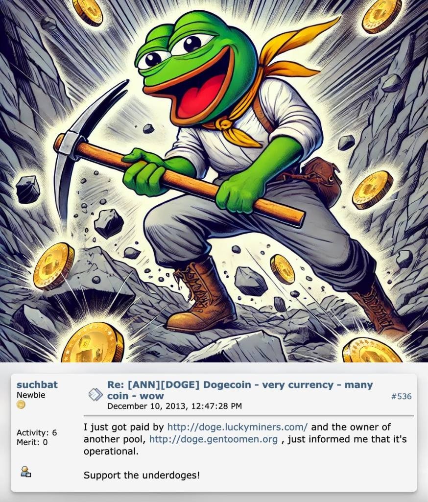LuckyCoinProj's tweet photo. Before $DOGE, there was $LKY 🍀

Luckycoin’s legacy dates back to 2013, powering Dogecoin mining on the LuckyMiners pool.

A throwback to the early Luckycoin communities, where the "Lucky" pool miners laid the foundation for Dogecoin’s success by supporting the new Doge miners.

Now, Luckycoin is back stronger and fueled by history-join the revival! 🚀🍀
