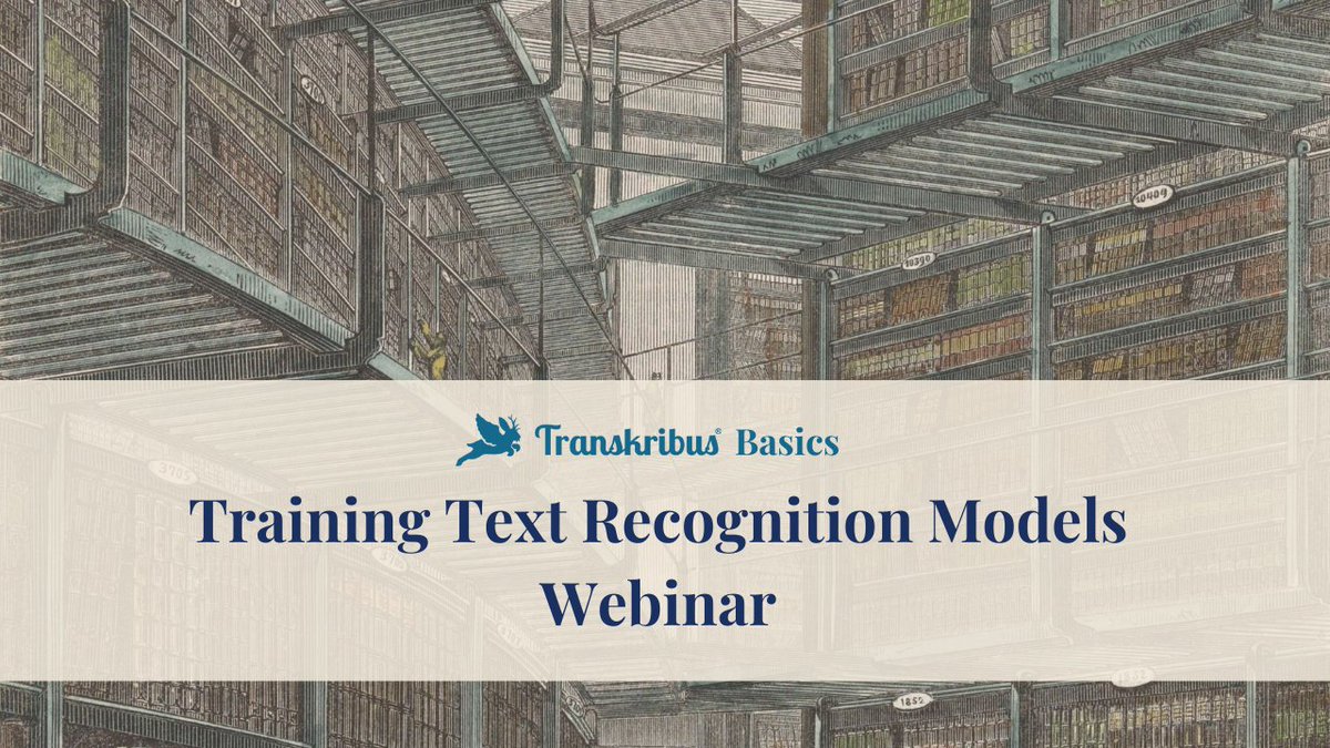 Sign up now for our November webinars 👇

13 November: Training Text Recognition Models
19 November: Expert Text Recognition Model Training

More info at transkribus.org/events