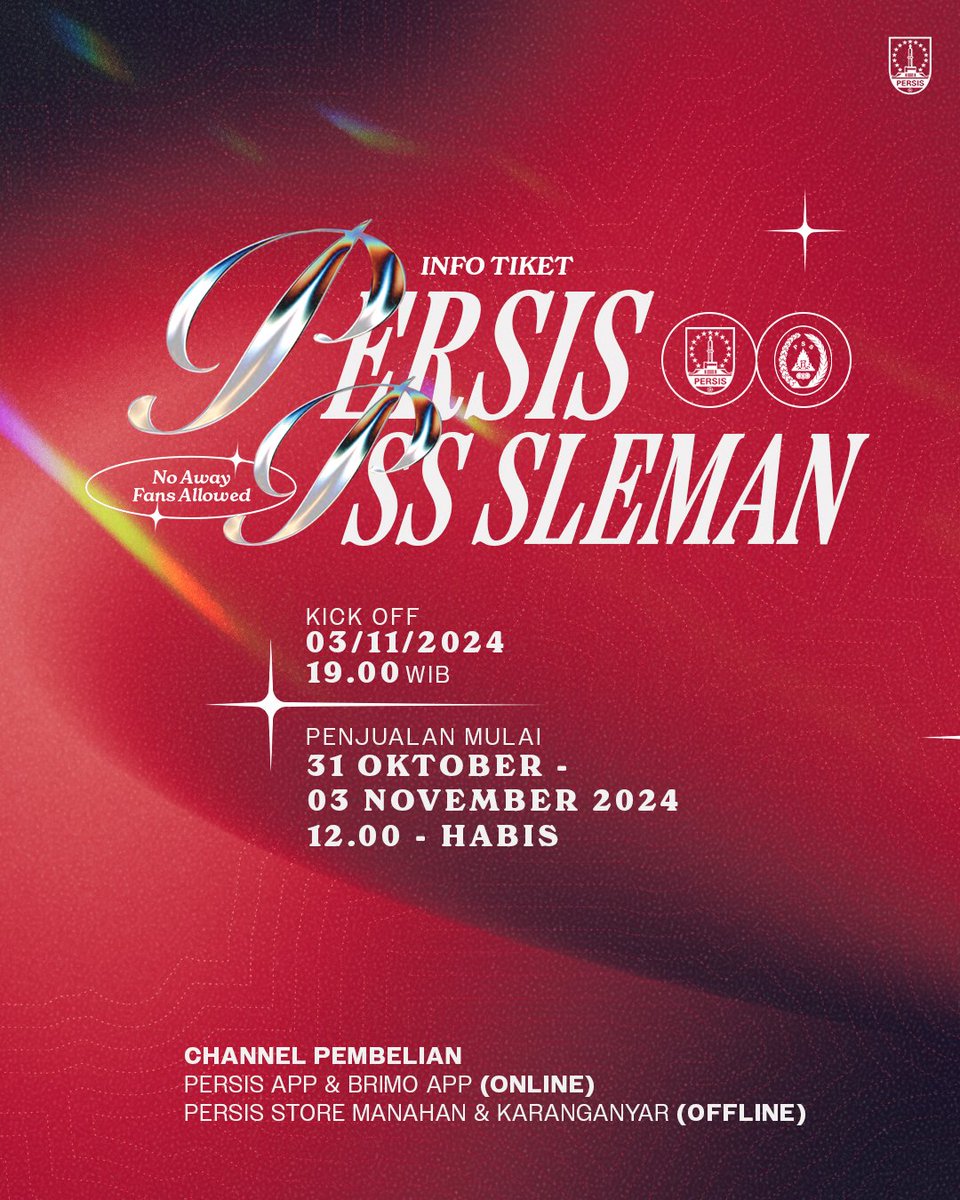 persisofficial's tweet image. 𝐀𝐲𝐨 𝐛𝐞𝐫𝐢𝐤𝐚𝐧 𝐤𝐞𝐦𝐛𝐚𝐥𝐢 𝐝𝐮𝐤𝐮𝐧𝐠𝐚𝐧𝐦𝐮 𝐮𝐧𝐭𝐮𝐤 𝐋𝐚𝐬𝐤𝐚𝐫 𝐒𝐚𝐦𝐛𝐞𝐫𝐧𝐲𝐚𝐰𝐚 𝐝𝐢 𝐌𝐚𝐧𝐚𝐡𝐚𝐧! 🏟️🔴

Penjualan tiket PERSIS vs PSS akan dimulai Kamis (31/10). Berikan dukunganmu kepada penggawa Laskar Sambernyawa!🙌

#PERSISPSS | #LaskarSambernyawa