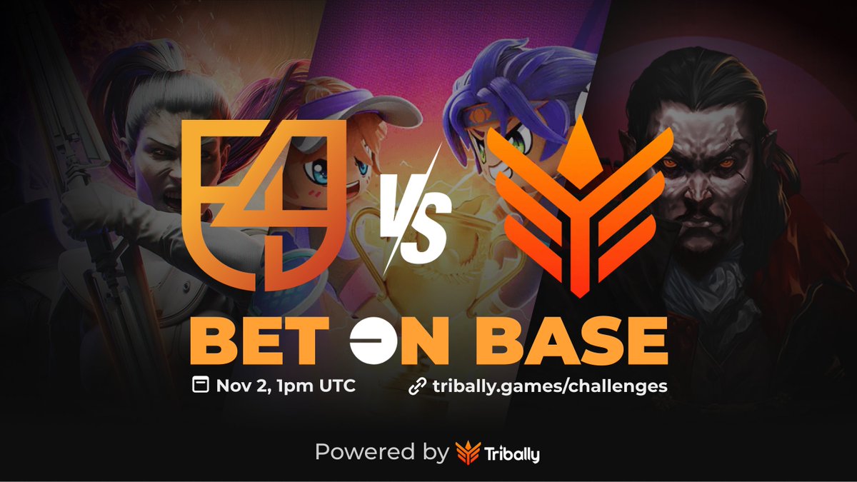 e4e_gg's tweet photo. 🚀 We're taking it to @Base! 🚀

The epic Tribally vs E4E rivalry returns in #BetOnBase—this time with a #Base chain game in the mix! Will #Tribally dominate again, or will #E4E rise to the challenge?🤔

Whos' your money on?💸
🗓️ Nov 2, 1pm UTC
📺 Watch &amp; wager on @TriballyGames https://t.co/ZrViq1fJax