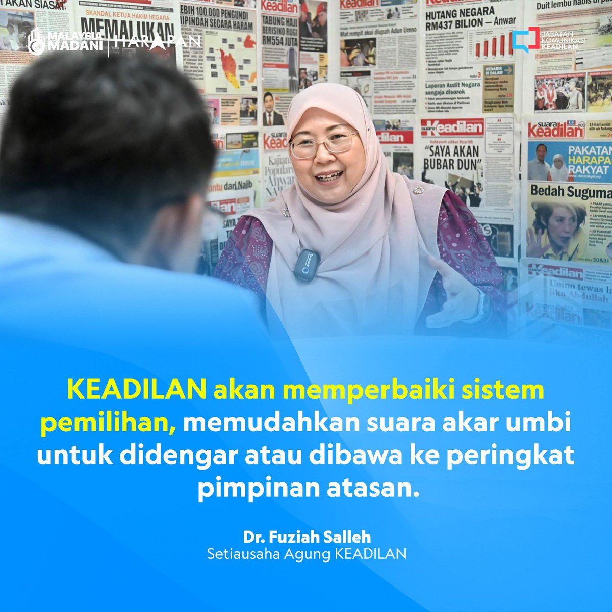 KEADILAN (@keadilan) on Twitter photo Bagi Setiausaha Agung KEADILAN, Senator <a href="/FuziahSalleh99/">Fuziah Salleh</a> , terdapat cadangan untuk memperbaiki kaedah pemilihan jawatan parti yang biarpun setakat ini dilihat demokratik tetapi dikhuatiri tidak mengangkat suara semua pihak.
Artikel penuh๏ผsuarakeadilan.my/post/kaedah-baโฆ Bagi Setiausaha Agung KEADILAN, Senator <a href="/FuziahSalleh99/">Fuziah Salleh</a> , terdapat cadangan untuk memperbaiki kaedah pemilihan jawatan parti yang biarpun setakat ini dilihat demokratik tetapi dikhuatiri tidak mengangkat suara semua pihak.
Artikel penuh๏ผsuarakeadilan.my/post/kaedah-baโฆ