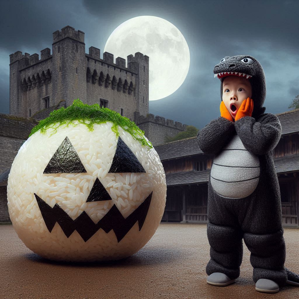 明日ハロウィンなんで🕸🎃👻
 #OnigiriAction 
 #AIイラスト