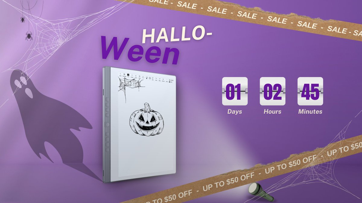 PenstarTablet's tweet photo. Final Halloween Treats! 🎃
Save up to $50 on your Penstar eNote with code SPOOKY20, now $349!
👻 Hurry—ends in 1 day!
https://t.co/5x6BqvdBEa
#PenstarENote #pureview #PenstarDeals #PenstarHalloween #HalloweenDeals #HalloweenSales #PaperTablet #eNote #Halloween #halloween2024 https://t.co/kOZRdt5GQj