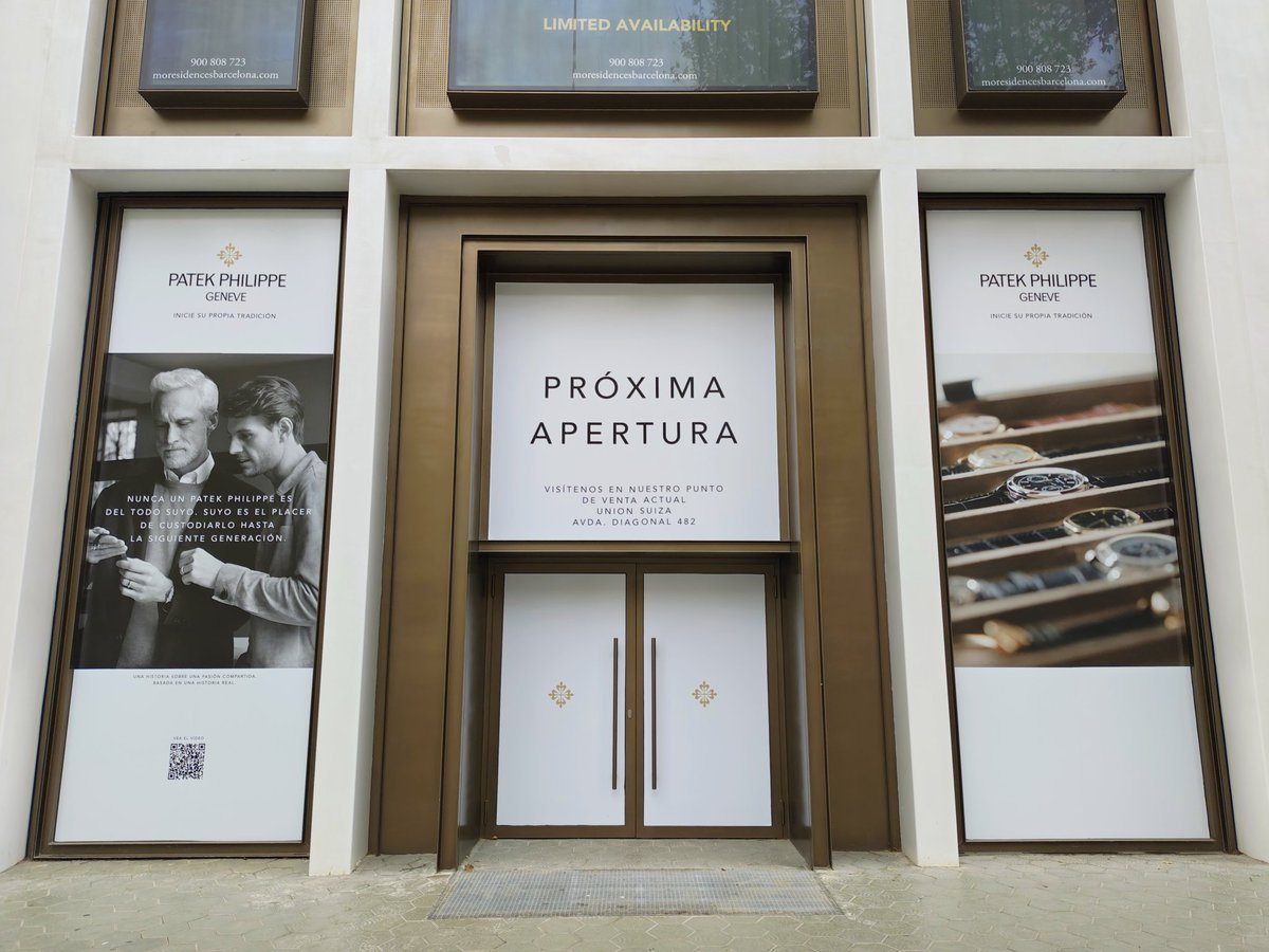 Watches.

Patek is going to open its first boutique in Spain in Barcelona (Passeig de Gràcia).

This street has also Chopard, Cartier, Hublot, Rolex, Panerai, and a couple multi-brand luxury watch stores.

It's becoming a nice walk for watch enthusiasts!