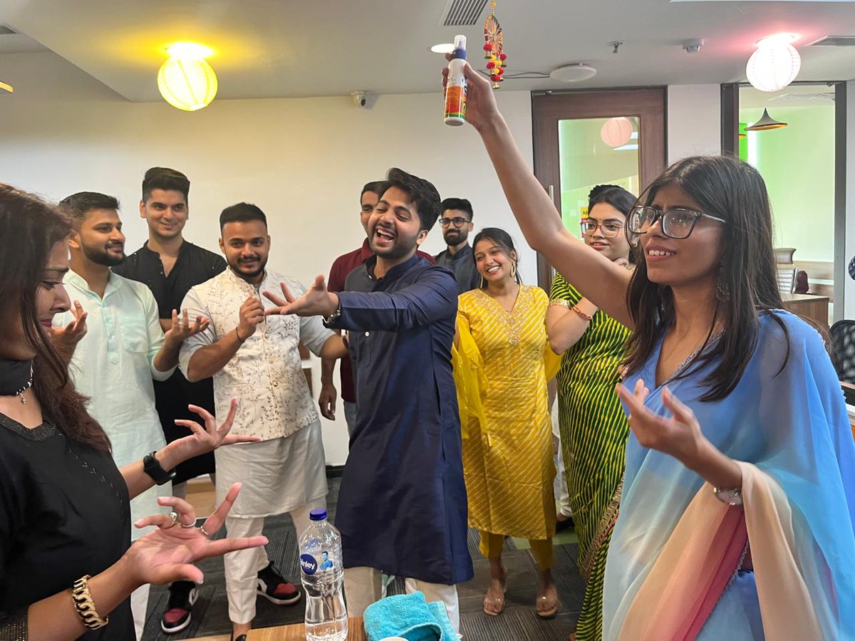tsc_logicladder's tweet image. The Sustainability Cloud welcomed the festival of lights with laughter, games, and gratitude as the team came together to celebrate Diwali in true spirit. 
Wishing everyone a bright and joyous Diwali filled with warmth and cheer! 🪔✨

#TheSustainabilityCloud #LogicLadder #Diwali