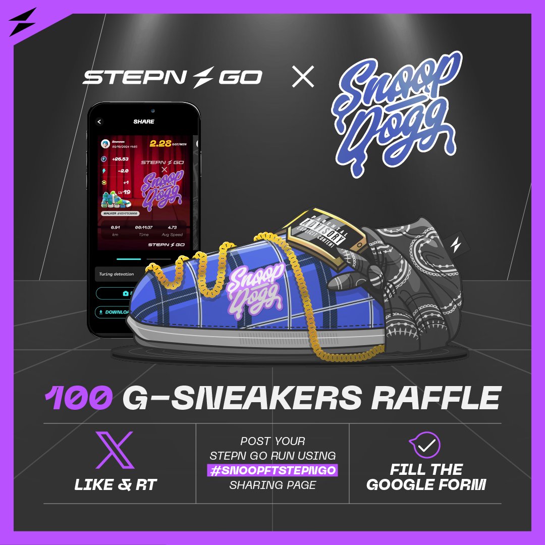 STEPN GO (@stepnofficial) on Twitter photo 🔥 <a href="/SnoopDogg/">Snoop Dogg</a> feat STEPN GO is on fire!
Day 3, and we’re giving you another shot at 1 of 100 #SnoopFtSTEPNGO Genesis Sneakers! 🎁
How to get in:
1️⃣ RT + Follow <a href="/Stepnofficial/">STEPN GO</a> and <a href="/SnoopDogg/">Snoop Dogg</a>
2️⃣ Post your STEPN GO run using the #SnoopFtSTEPNGO sharing page
👉 You’ll find 🔥 <a href="/SnoopDogg/">Snoop Dogg</a> feat STEPN GO is on fire!
Day 3, and we’re giving you another shot at 1 of 100 #SnoopFtSTEPNGO Genesis Sneakers! 🎁
How to get in:
1️⃣ RT + Follow <a href="/Stepnofficial/">STEPN GO</a> and <a href="/SnoopDogg/">Snoop Dogg</a>
2️⃣ Post your STEPN GO run using the #SnoopFtSTEPNGO sharing page
👉 You’ll find