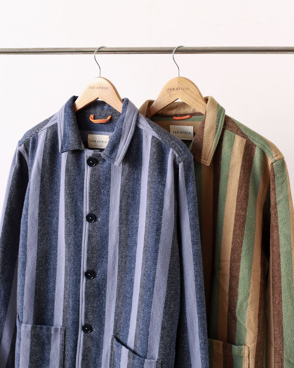 far___afield's tweet image. Left or right? ↔️ The Bisset Jacket in Brushed Twill Stripe. #farafield