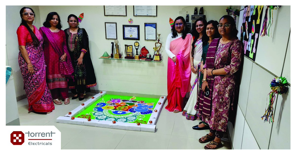 TorrentElectric's tweet photo. Lighting up our workplace with the spirit of Diwali! Here's to bright smiles, festive vibes, and a team that feels like family. Wishing everyone a joyful and prosperous Diwali! 

#DiwaliAtWork #FestiveFeels #TeamDiwali https://t.co/1Q2jDdT2T4