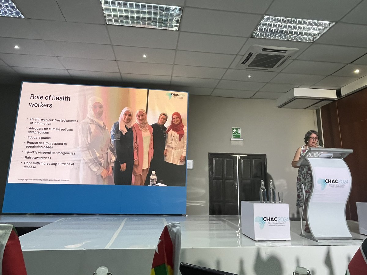 Health workers are critical to climate resilient health systems - we need to support them. <a href="/joanna_raven/">Joanna Raven</a> presents at #CHAC2024 in Zimbabwe <a href="/LSTMnews/">LSTM</a>