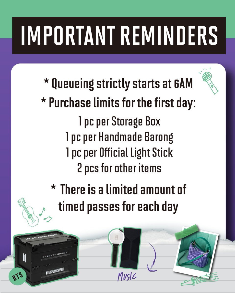 apopcollections's tweet photo. BTS POP-UP : SPACE OF BTS in Metro Manila

📢PH Merch List + Location + Queueing Guide

Please wait at the following locations

6 AM - 9 AM : Level 1, North Main Mall (Pizza Hut Entrance)
9 AM Onwards : Level 3, North Main Mall

Enjoy more than 200+ BTS Merchandise from Butter, By BTS, Yet to Come, DALMAJUNG, and many more 💜

Customers can only enter from queuing. After queuing, you will receive a timed entry pass which tell you when you can enter the store.

🗓 November 1, 2024 - December 31, 2024
⏱ 10:00 AM - 10:00 PM
📍Level 3, North Main Mall, SM Mall of Asia

#BTS #방탄소년단 #BTS_POPUP #MANILA #MallofAsia