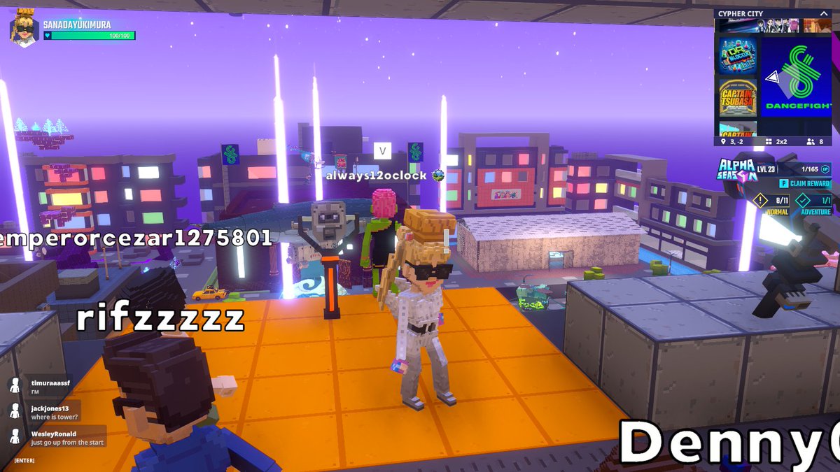 SANADALAYERZERO's tweet photo. Come dance with me in the Cypher City Experience in 💃🕺@TheSandboxGame. Make sure to bring your boogie shoes 🩰  https://t.co/4tnupOxS2E #TheSandbox #AlphaSeason4 #AS4SocialChallenge https://t.co/2T7nF22M02