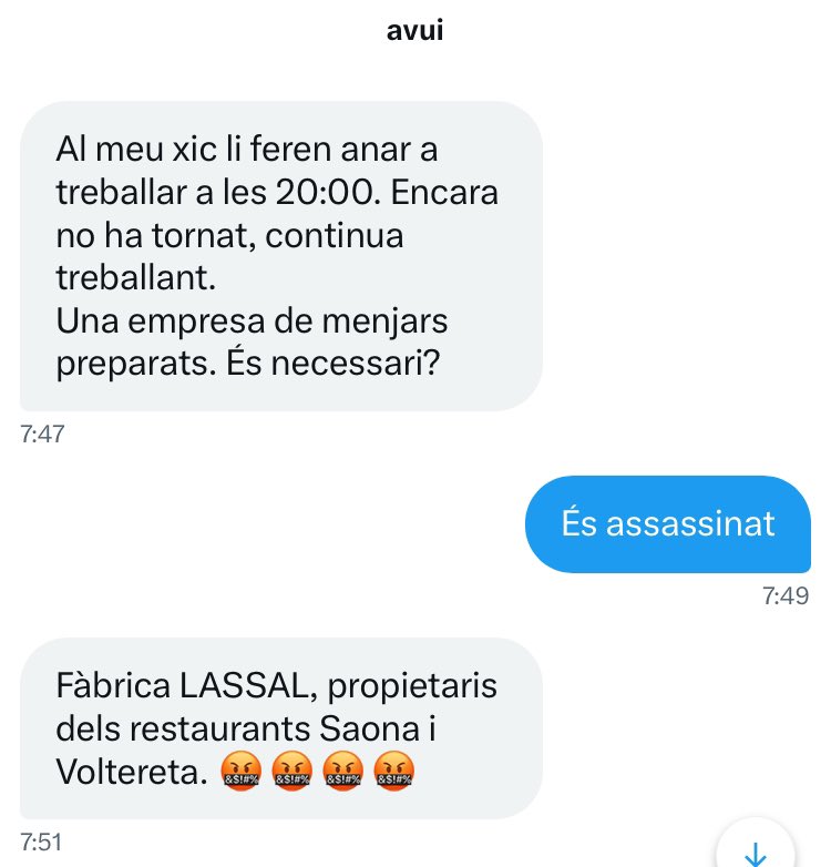 josevico4's tweet photo. La fábrica LASSAL hizo ir a trabajar a un trabajador a las 20:00.
Esto es criminal.
Máxima difusión https://t.co/geRv98hapX