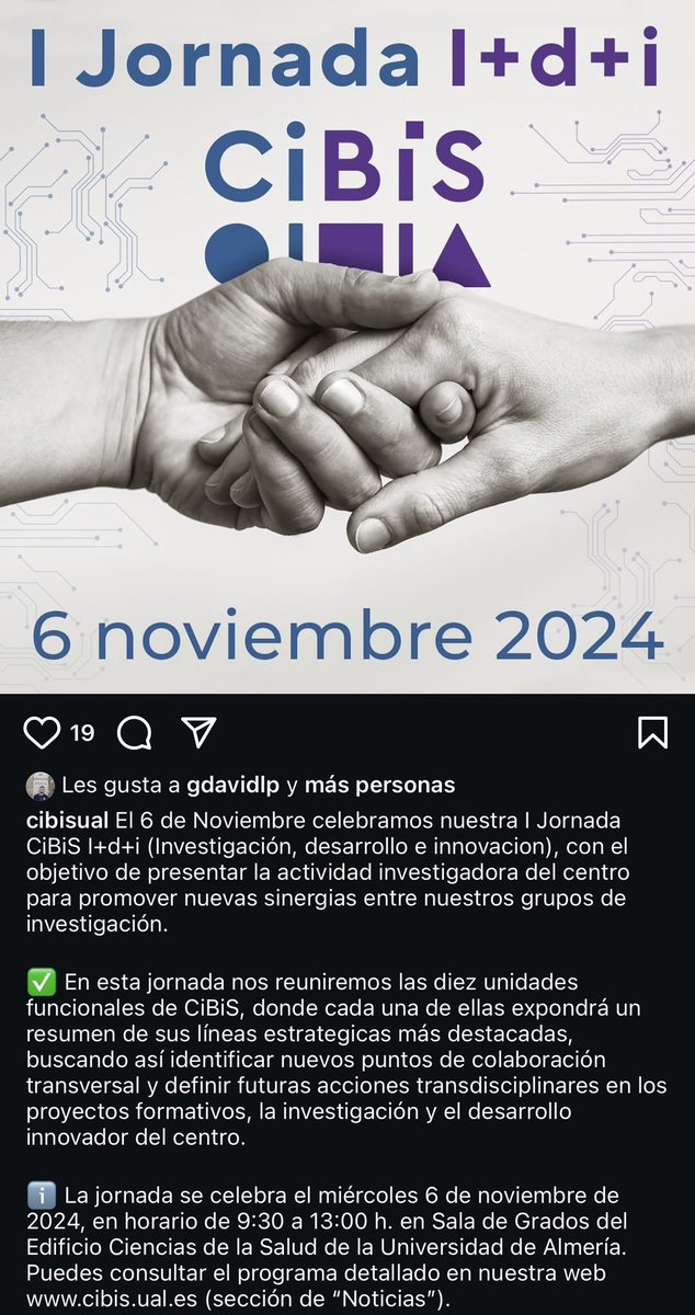🗓️ 6 de Noviembre 📝
🚨 I JORNADA CiBiS 🚨
🙋‍♂️Unidad de actividad física y deportiva presente 🤝🏼