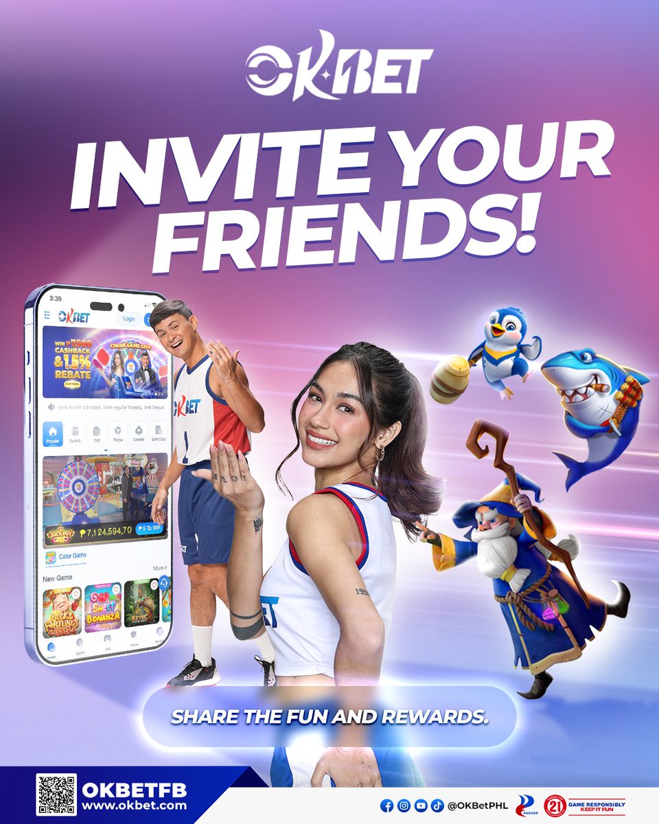 OKBetPHL's tweet photo. Mas masaya pag kasama ang barkada! 🎉 Invite your friends to join the fun and experience OKBet together.

Let’s make winning moments together!
Try our newest Color Game:
https://t.co/7trxopYL12

#OKBetPH #InviteYourFriends https://t.co/2auV9dWHSq