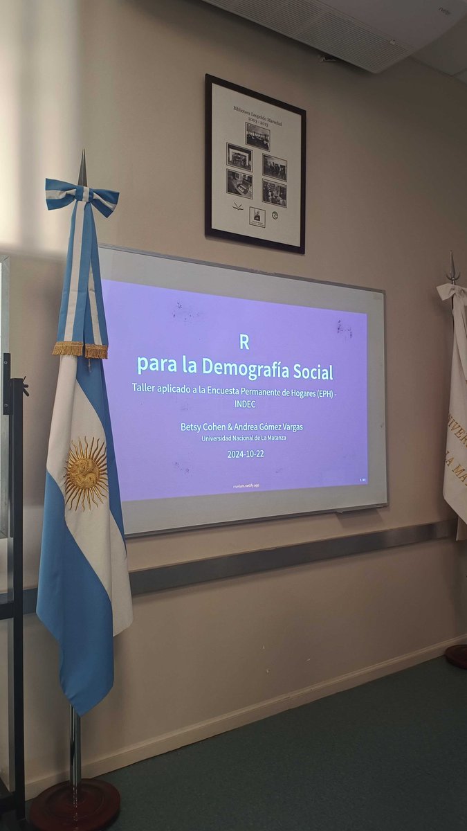 renbaires's tweet photo. Gracias a quienes nos acompañaron en la jornada de R para la demografía social en la @UnlamOficial  a cargo de @betsy_ar &amp; @me_andre.

Todo el material se encuentra disponible en https://t.co/oJVwljMpyT 

#rstats https://t.co/zBbKN1BsLe