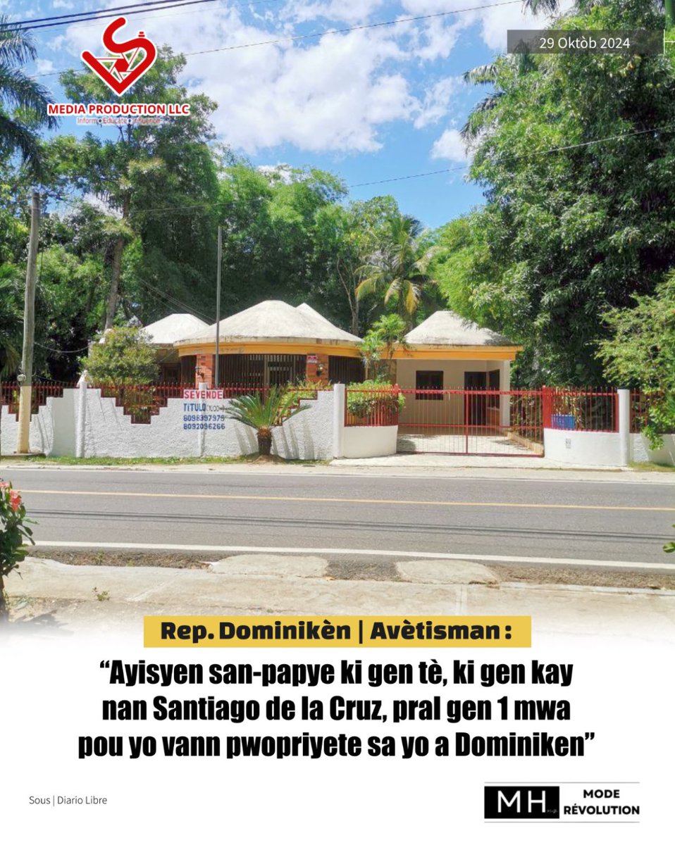 LuckNews88's tweet photo. 📌Se Majistra ti distri minisipal sa ki twouvel nan Dajabon, e ki gen plis pase 2,000 abitan, ki anonse nouvèl la. Daprè sa Walfry Labour rapòte bay medya 🇩🇴Dominiken @DiarioLibre, yo deja idantifye 5 ka kote gen Ayisyen san-papye ki gen tè oubyen ki gen kay ki konstwi nan zòn nan. « Si nan yon delè 1 mwa yo pa vann pwopriyete sa yo, nap oblije pran de desizyon », se sa majistra a deklare | LSV