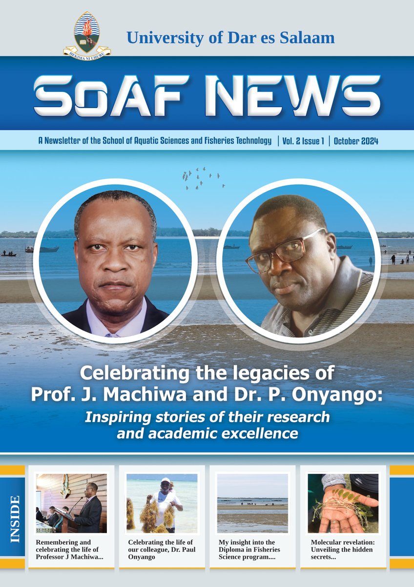 The latest edition of SoAF News is out! This edition describes the legacies of Prof. John Machiwa and Dr. Paul Onyango and highlights recent research and publications by SoAF staff. Download the full issue from, blog.wiomsa.net/?p=236251. <a href="/wiomsa/">WIOMSA</a> <a href="/UdsmOfficial/">University of Dar es Salaam</a>, <a href="/TAFIRI_TZ/">TAFIRI</a>
