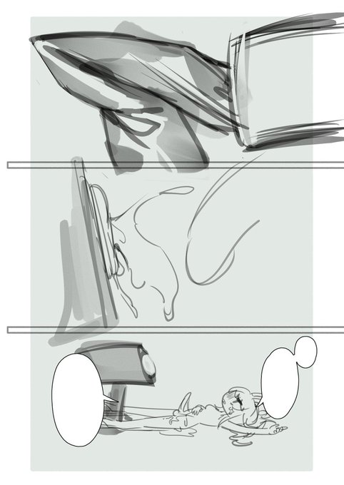 来月に出す予定のMMOふたなりCG集シリーズ関連の作業中ラフ 順調に進めば明日も4枚くらい出せるかも 