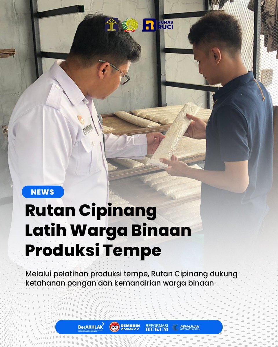 rutan1cipinang's tweet photo. Rutan Cipinang Latih Warga Binaan Produksi Tempe
#RUCI
#SemakinPASTI
#Pemasyarakatan
#ASNBerAKHLAK
#kanwilkumhamdki
@Kemenkumham_RI
@DITJEN_PAS
@kanwilkumhamdki https://t.co/vTe6BdSOBd