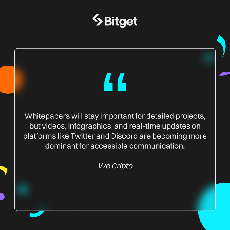 bitget's tweet photo. When whitepaper meets the rise of social media, how users expect it to evolve to the fast-changing world? 📃 🤝 📲

Discover what our young "OG"s say👇

#WhyWhitePaper