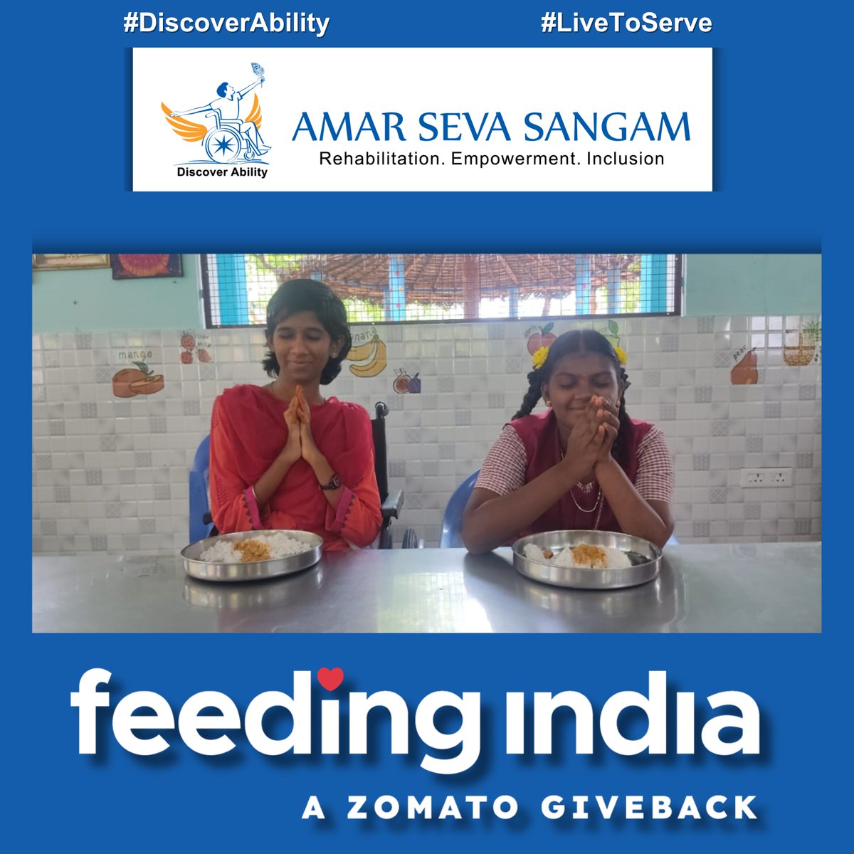 amarseva's tweet photo. Thank You, @FeedingIndia for distributing free food items to benefit our service users in the Amar Seva Sangam Sangamam School & Residential Program for Special Needs Children, Disabled Youth Trainees, & Home Students.
#FeedingIndia #DailyFeedingProgramFI #ChildNutrition https://t.co/Kgy9mCIYZt