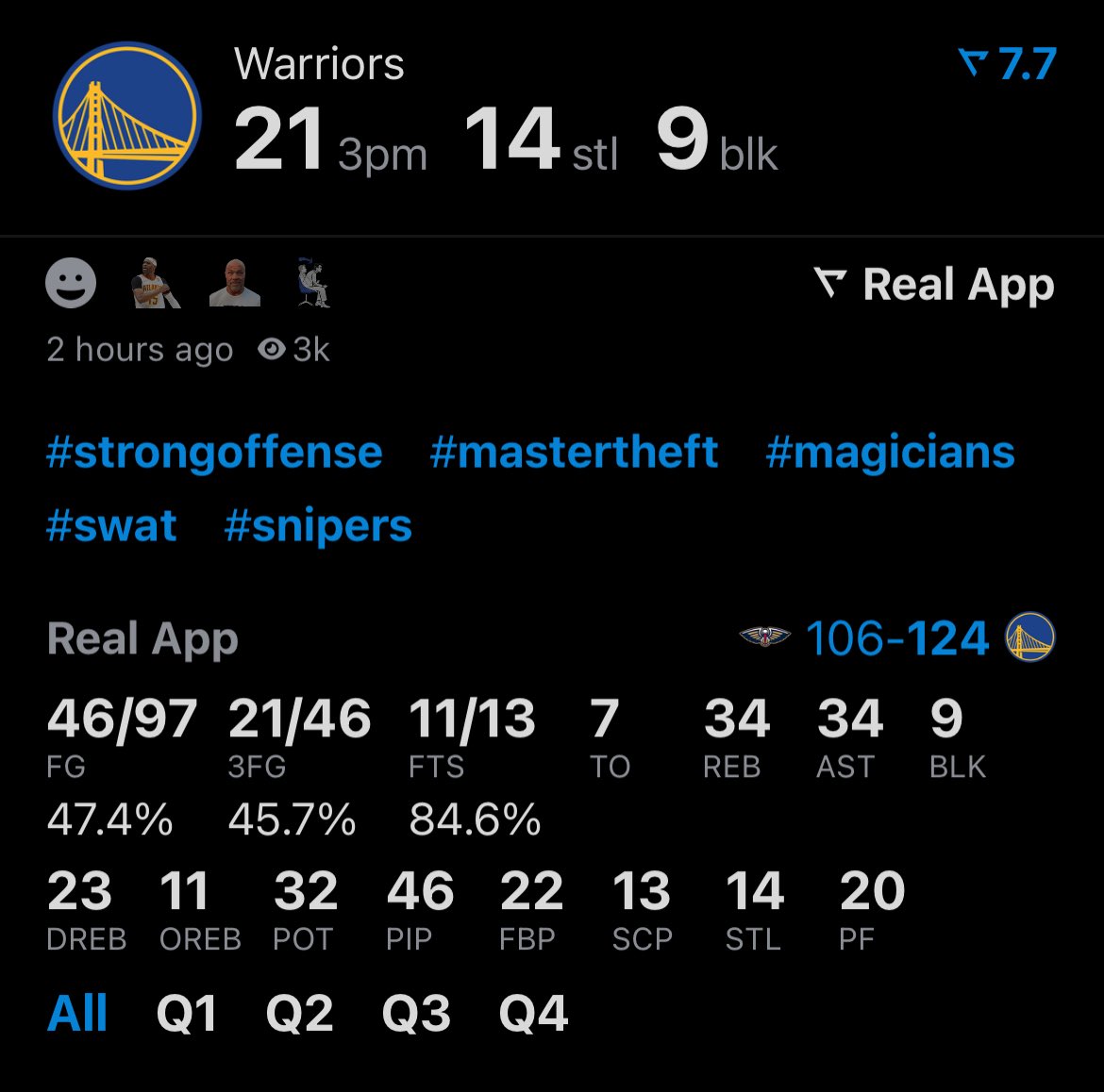 Niko (@nikotaughtyou) on Twitter photo YOU KNOW MY FAVORITE STAT
46 THREES ATTEMPTED
Need 40 every night. 
CLEAR!!!! YOU KNOW MY FAVORITE STAT
46 THREES ATTEMPTED
Need 40 every night. 
CLEAR!!!!