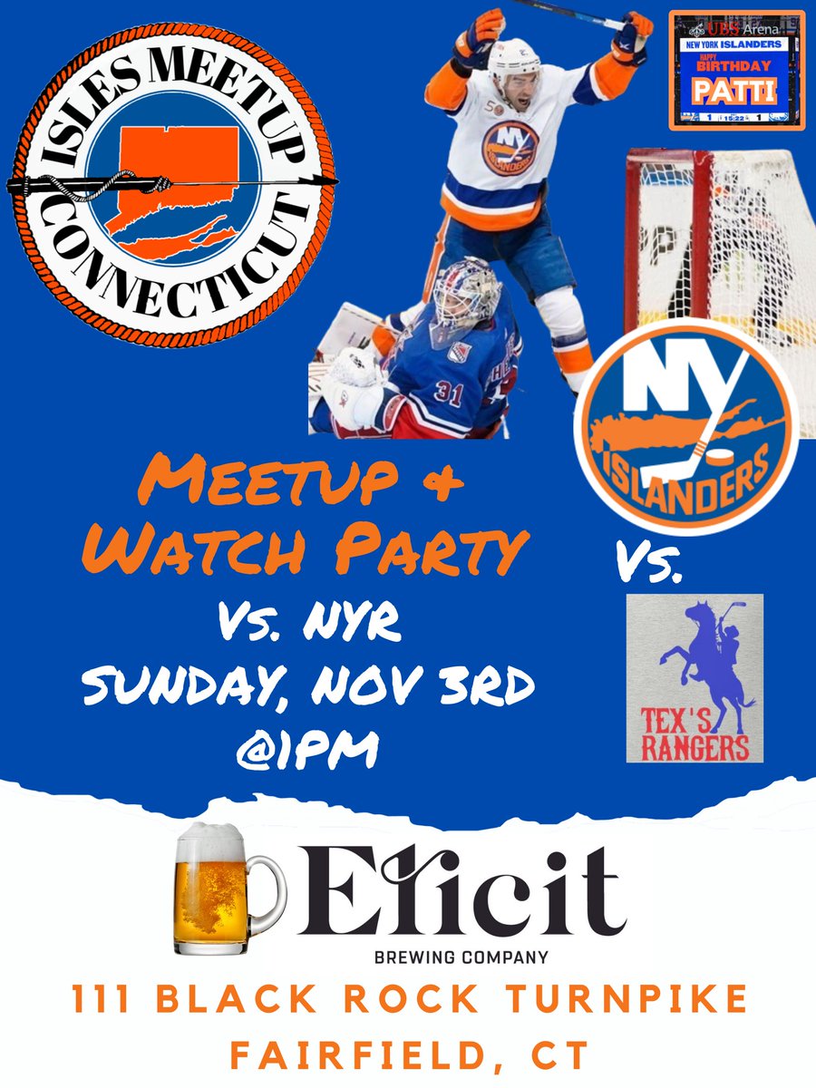 islesmeetup_CT's tweet image. We're Back!  Come down to Elicit in Fairfield for @NYIslanders /Rangers!
@IslesMeetups #Isles #LGI
