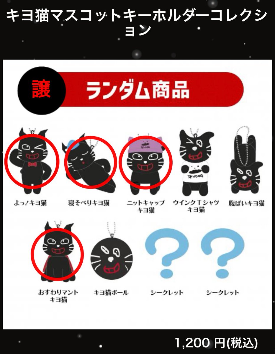 キヨ猫マスコットキーホルダーコレクション ウインクTシャツ よっ
