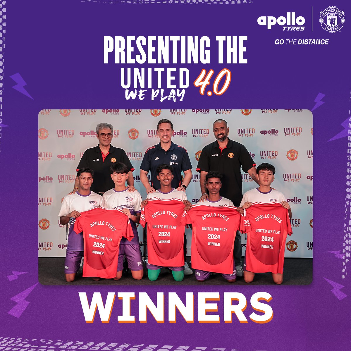 ApolloXSports's tweet photo. Presenting the #UnitedWePlay 4.0 winners! 🤩
These young talents earned a once-in-a-lifetime opportunity to visit Manchester. ⚽
#ApolloTyres #ManchesterUnited #10Performance #GoTheDistance | @apollotyres @ManUtd https://t.co/ITBkcqrTqw