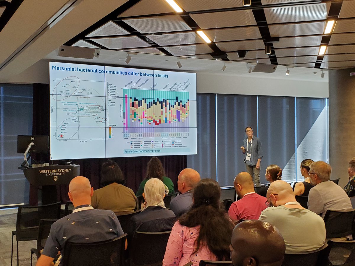 AusMe_2024 (@ausme_2024) on Twitter photo Dr Kate L. Bowerman from <a href="/UQscience/">UQ Science</a> presented her findings on the microbiome of Australian marsupials. The bacterial community for each marsupial is significantly varied and is also distinct from that of ruminants. Dr Kate L. Bowerman from <a href="/UQscience/">UQ Science</a> presented her findings on the microbiome of Australian marsupials. The bacterial community for each marsupial is significantly varied and is also distinct from that of ruminants.
