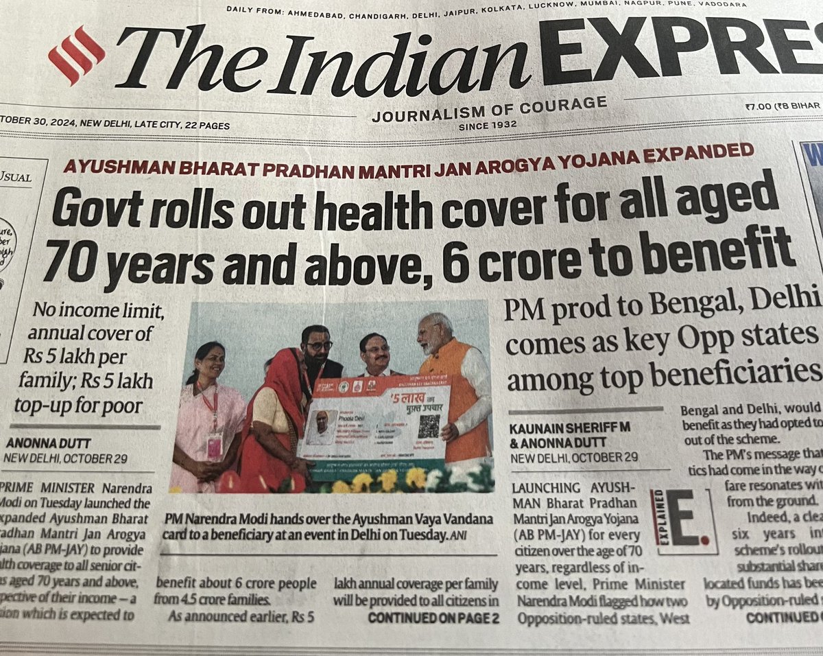 A vast segment of our population goes below the poverty line due to lack of health insurance. The  expansion of the Ayushman Bharat-PMJAY scheme by PM <a href="/narendramodi/">Narendra Modi</a> is a game-changer for seniors aged 70+, offering a ₹5 lakh benefit in empanelled hospitals. This vital healthcare