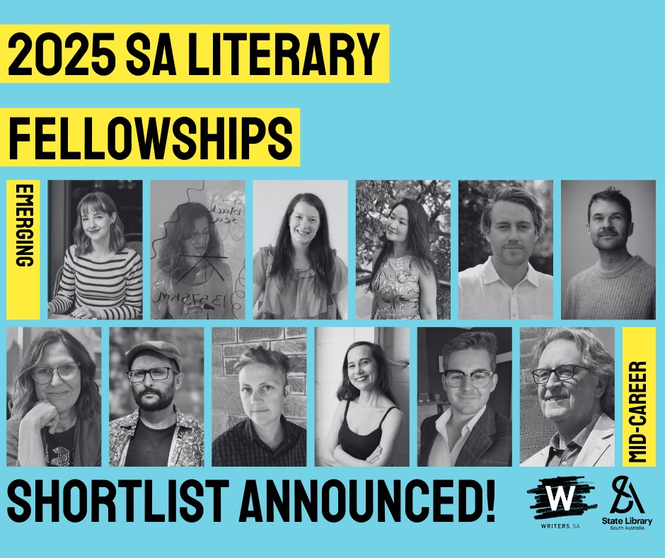SA Literary Shortlist Announced! 📣
In its second year, Writers SA and the State Library of South Australia are pleased to announce the twelve writers shortlisted for five cash prizes, and up to three months’ residency in the State Library.
writerssa.org.au/2024/2025-sa-l…