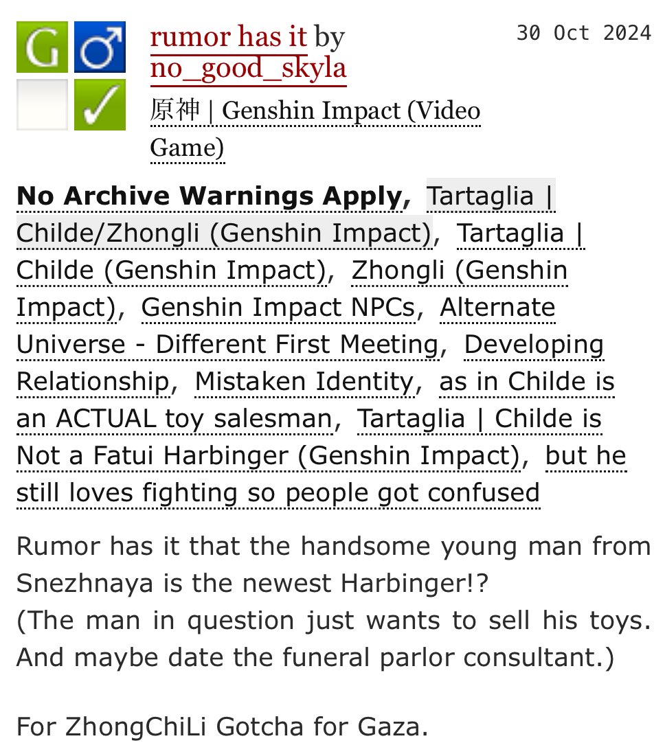 no_good_skyla's tweet photo. rumor has it || #childe #zhongchili #zhongchi || Childe is a real toy salesman NOT Fatui Harbinger but no one seems to believe so || G || one-shot (>4K words)

for anonymous donator who contributed this funny prompt for #ZCLgotcha @zclaction 

https://t.co/puhEu7AQIr https://t.co/0WMsuraAnG