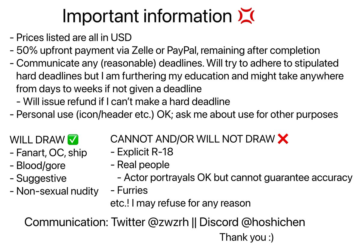 zwzrh's tweet photo. Hello hello :) I will draw for money...... 4 slots for now but will expand if I feel up to it. Thank you everyone. Please RT ☺️ https://t.co/XjdCdRMsJo