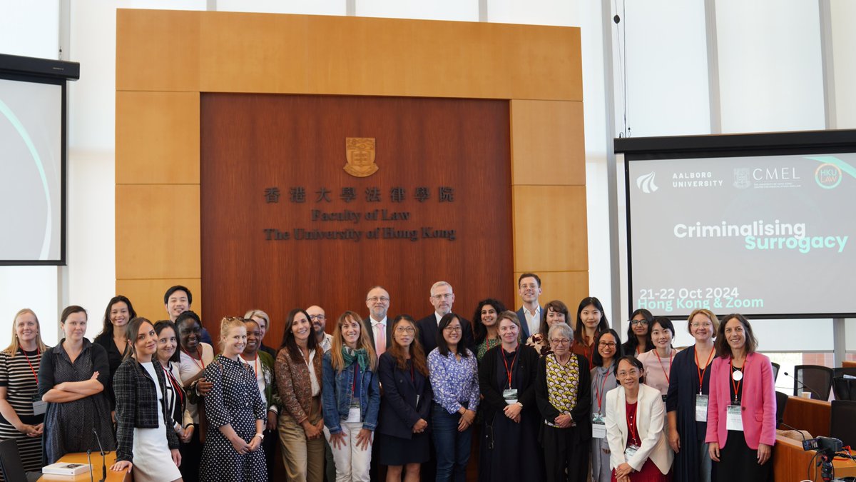 HKU Centre for Medical Ethics & Law (@hkucmel) on Twitter photo Grateful for the insightful and diverse contributions of our speakers
“Criminalising Surrogacy” Conference (21-22 Oct 2024)
#Surrogacy #Criminalising #Ethics #IntendedParents
Organised by:
<a href="/JensMScherpe/">Jens M. Scherpe</a> <a href="/LeneLentz/">Lene Wacher Lentz</a> <a href="/aalborg_uni/">Aalborg Universitet</a> <a href="/daisytmcheung/">Daisy Cheung</a> <a href="/HKUCMEL/">HKU Centre for Medical Ethics & Law</a> @HKULaw @HKUMed <a href="/HKUniversity/">The University of Hong Kong</a> Grateful for the insightful and diverse contributions of our speakers
“Criminalising Surrogacy” Conference (21-22 Oct 2024)
#Surrogacy #Criminalising #Ethics #IntendedParents
Organised by:
<a href="/JensMScherpe/">Jens M. Scherpe</a> <a href="/LeneLentz/">Lene Wacher Lentz</a> <a href="/aalborg_uni/">Aalborg Universitet</a> <a href="/daisytmcheung/">Daisy Cheung</a> <a href="/HKUCMEL/">HKU Centre for Medical Ethics & Law</a> @HKULaw @HKUMed <a href="/HKUniversity/">The University of Hong Kong</a>