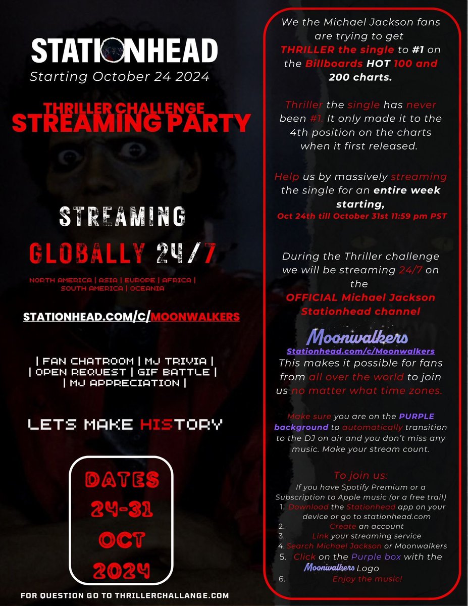 mjjstan_aus's tweet image. Stream or buy the Thriller single NOW MJ Fam! Our last days.. 👻 🎃 #thriller #ThrillerChallenge2024 #thrillerchallenge #MichaelJackson