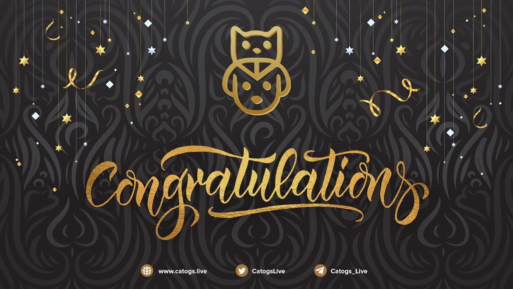 CatogsLive's tweet photo. Dear @vijayrana_in 

You've won 1 ton! Be sure to pre-register tomorrow

$CATOGS

Check Transaction in Below Link:
https://t.co/jdfmhYBlzK https://t.co/1bDat7pVjw