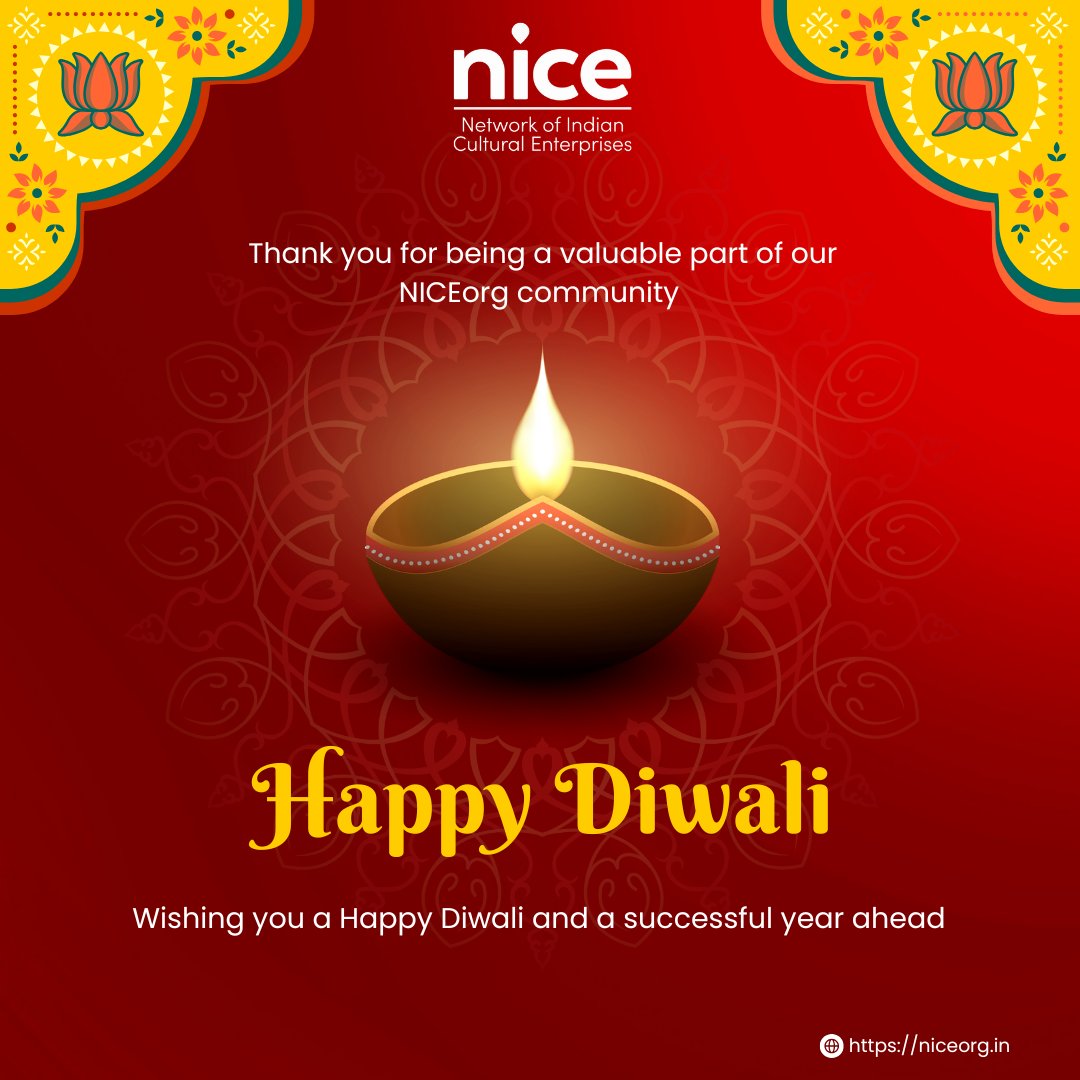 This Diwali, <a href="/niceorg/">NICEorg</a>  wishes you and your family a season filled with joy, prosperity, and togetherness. Just as #Diwali celebrates the triumph of light over darkness, we celebrate your journey and the bright impact you've made in promoting India’s culture and building Brand