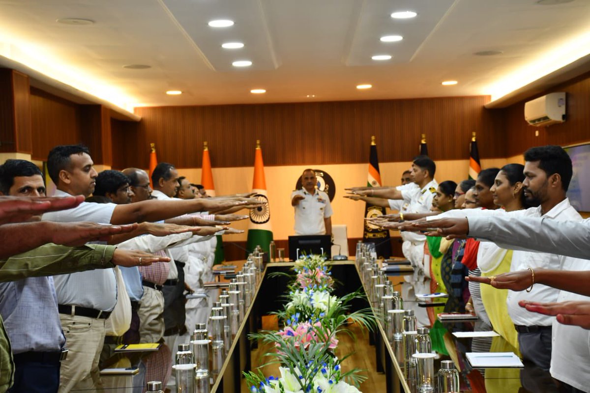 IndiaCoastGuard's tweet photo. @IndiaCoastGuard Regional HQs #Mumbai is observing Vigilance Awareness Week from 28 Oct - 03 Nov 24. #Integrity Pledge was administered to all #ICG personnel at the HQs on 28 Oct 24. A lecture on #CentralCivilService conduct rules was delivered by #SeniorCivilianStaffOfficer. Further awareness program and lectures on #CyberHygiene #GeM #PreventionOfCorruption #Integrity #Honesty #EthicalBehavior #PreventionOfSexualHarrasment #professionalism and #punctuality are being conducted to mark the vigilance awareness week.
#VigilanceAwarenessWeek
#WeProtect