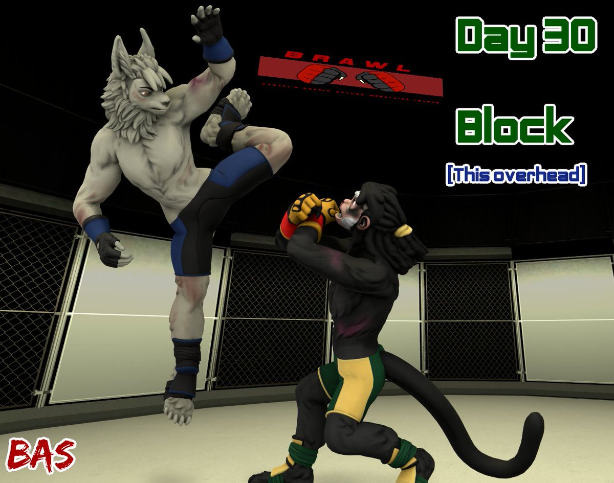 #FIGHTOBER #Fightober2024

Day 30: Block (this Overhead)

It's funny... I don't think I've had San officially face Paô yet... time to fix that.

Paô: So I kinda... might... have a crush on your sister... 

San: Block this Overhead.