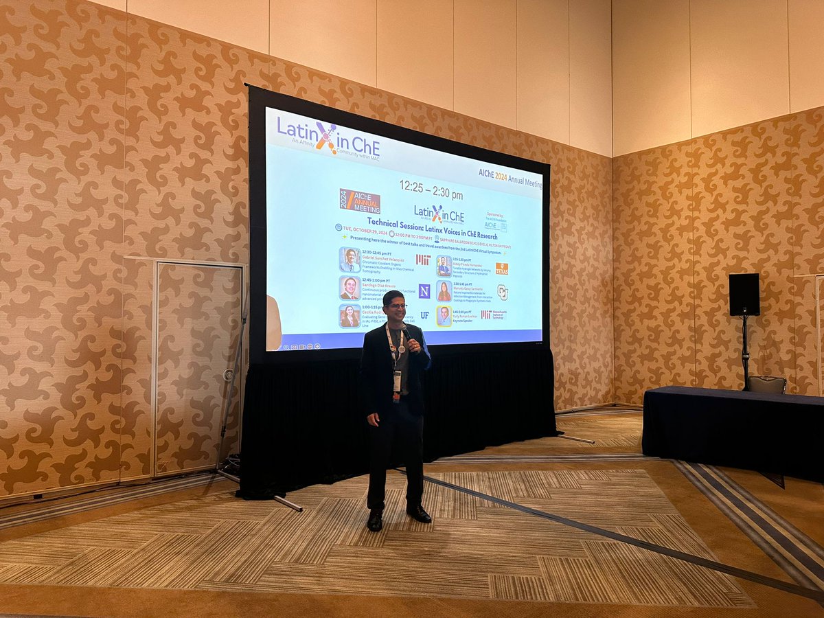 Gabriel Josue (@gabrielrodriv) on Twitter photo We had an amazing keynote lecture from Yuriy Roman-Leshkov at the <a href="/LatinXinChE/">LatinX in ChE</a> Voices at #AICHE2024. A few tips of wisdom from our speaker:
1. Don't be afraid to take risks
2. Pick the right problem and surround yourself with the right people
3. Be true to yourself We had an amazing keynote lecture from Yuriy Roman-Leshkov at the <a href="/LatinXinChE/">LatinX in ChE</a> Voices at #AICHE2024. A few tips of wisdom from our speaker:
1. Don't be afraid to take risks
2. Pick the right problem and surround yourself with the right people
3. Be true to yourself
