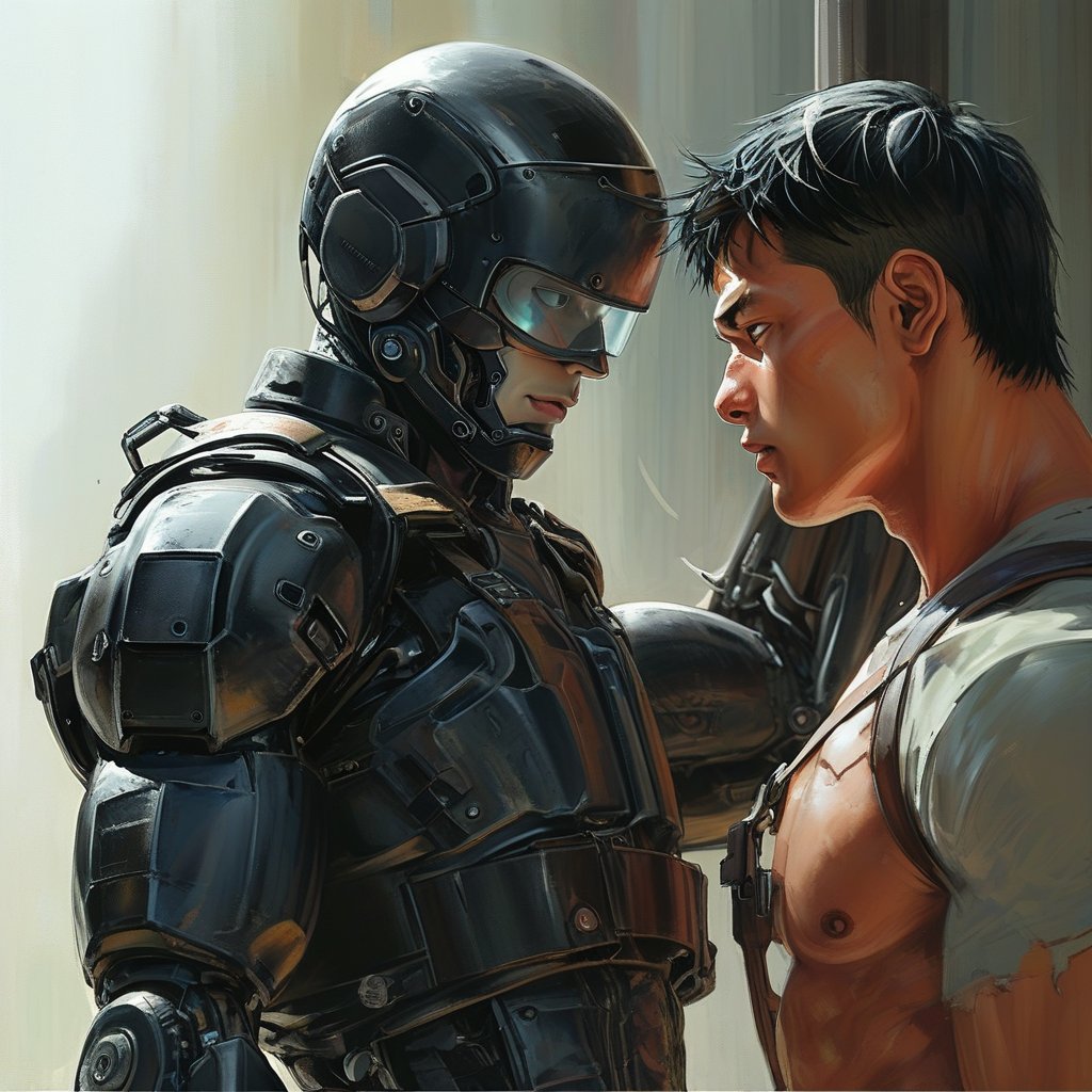 "I'm not the guy you used to know...... Feel my power!"#cyborg #leather #armor #drone #assimilation #soldier #AI
