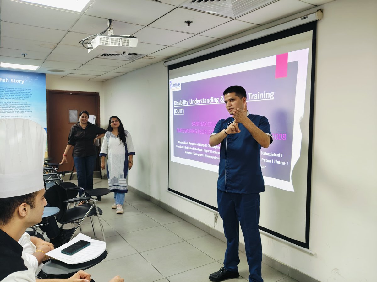 SarthakEducati2's tweet image. 🌟 Sarthak's Sensitization &amp;amp; Sign Language Workshop at Pullman Hotels &amp;amp; Resorts New Delhi Aerocity @all🌟

Together, we’re making a difference.🌍✨

Website- sarthakindia.org👈
Contact us - 0124-4447700👈

#supportsarthak #pullmanHotel #DelhiAerocity #SignLanguageworkshop