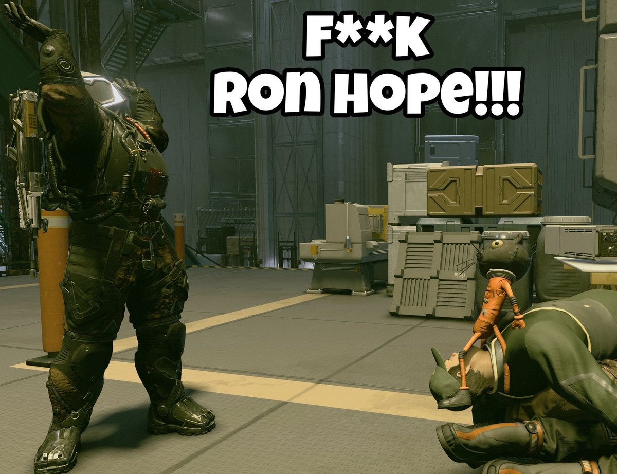 bee_boring17890's tweet photo. A story in 4 pics. F!! Ron Hope!!. Galacticat kickin' some booty! #Galacticat #starfield #Bethesda #XboxSeriesX #XboxGamePass #XboxShare #LaughingBuddha https://t.co/a0BLuIPrgg